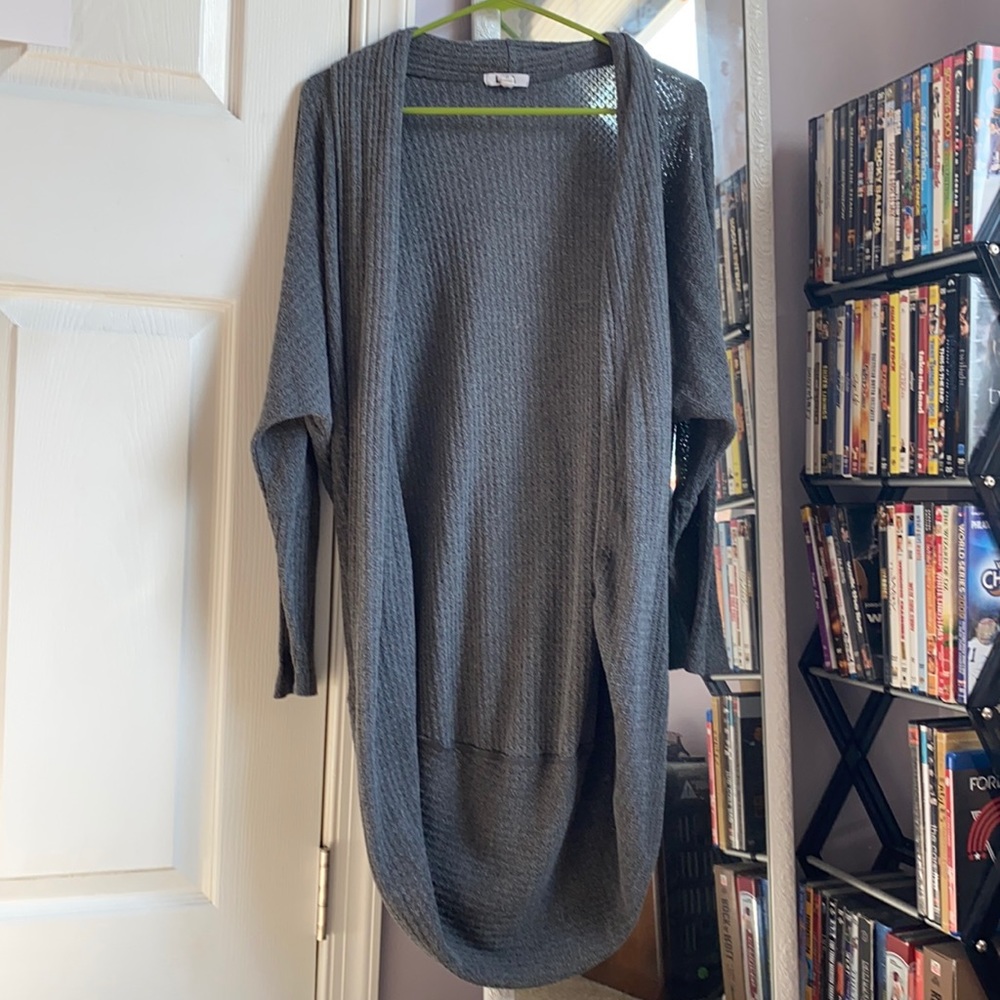 LNA Women’s M/L 3/4 Sleeve Gray Long Cardigan
